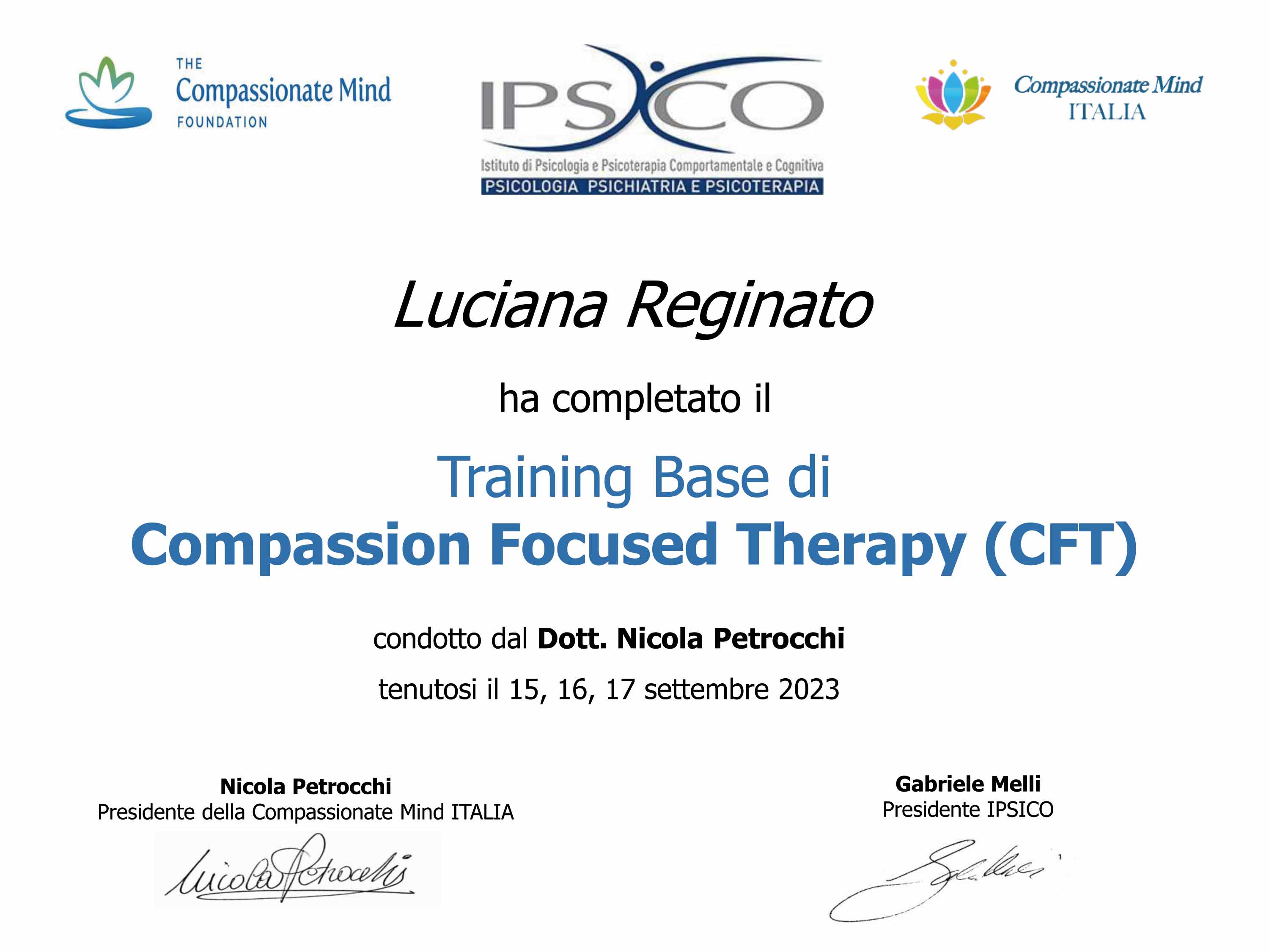 Compassion Focused Therapy - Psicologa e Counselor Luciana Reginato