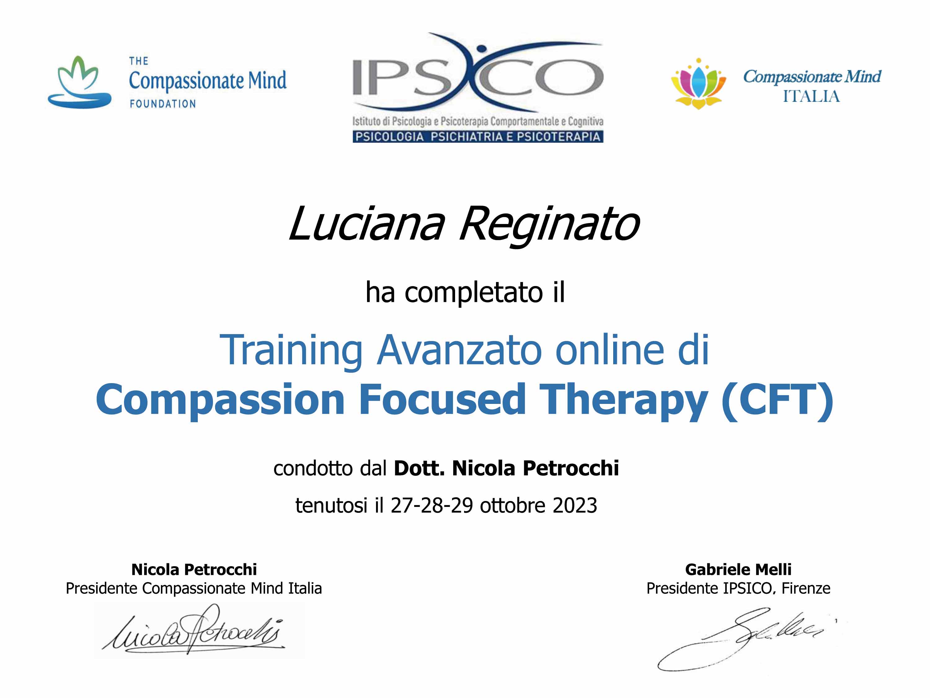 Compassion Focused Therapy - Psicologa e Counselor Luciana Reginato